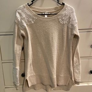 Crew knit sweater (slight high-low length)